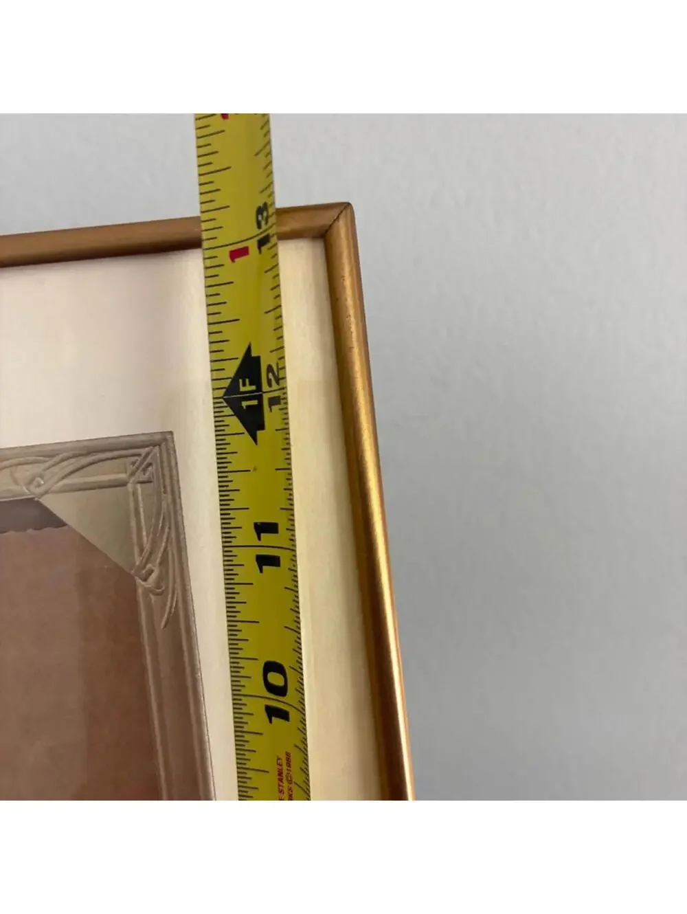 Vintage Art Deco Gold Metal Picture Frame 13x11 Tabletop Wall Hanging